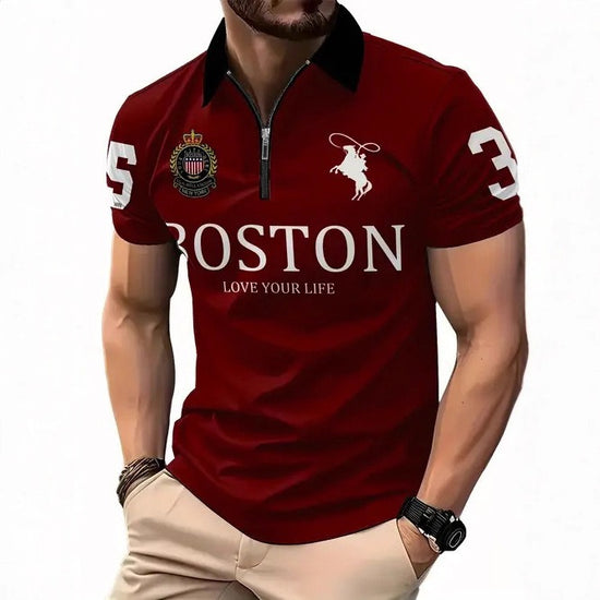 3D Digitale Print Polo met Ritssluiting voor Heren