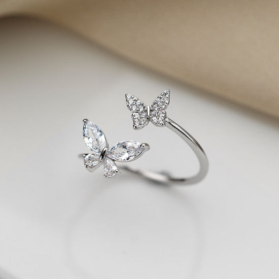 S925 Sterling Zilveren Vlinderring voor Dames