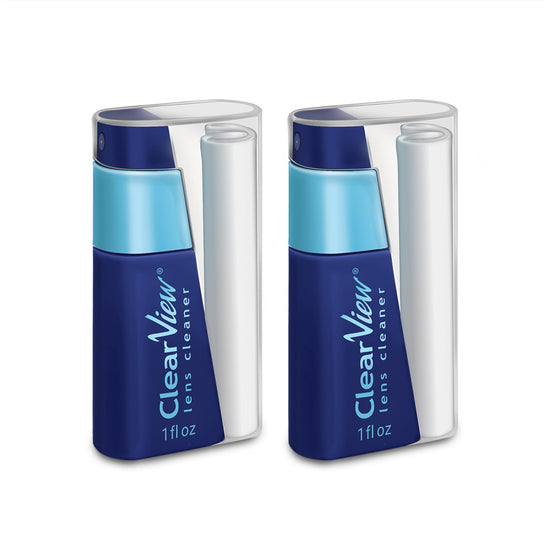 Clear View Lens Cleaner Kit - Travel Size Integrated Cloth and Cleaner Combination Kit. Compact and Portable Refillable Safe for All Lenses Lens Cleaner Spray + Microfiber Cloth